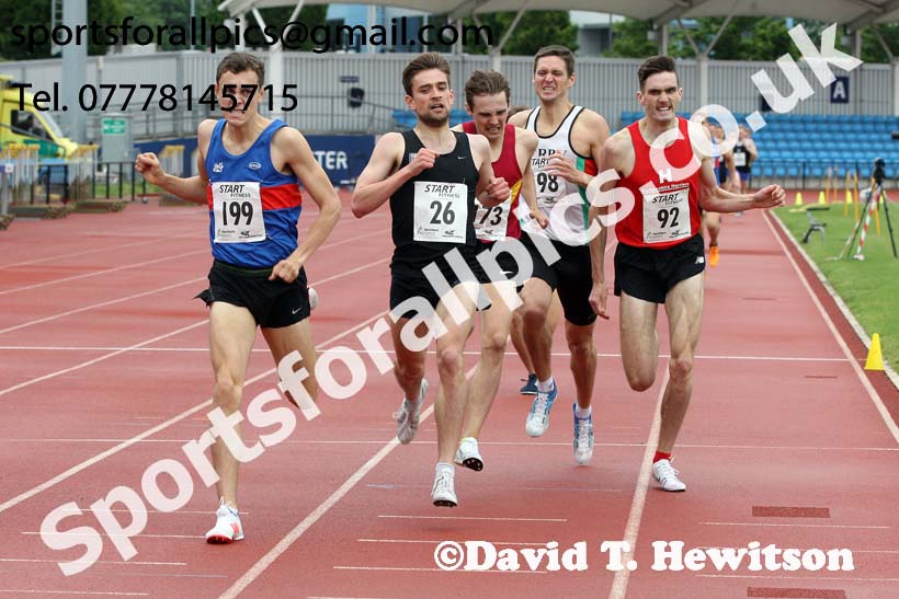 Senior mens 1500 metres, Northern Senior and Under-20s Champs., SportsCity, Manchester. Photo: David T. Hewitson/Sports for All Pics